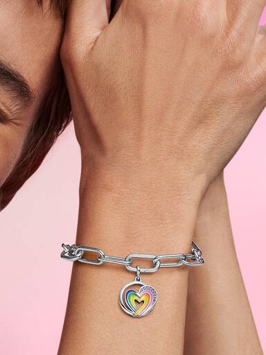 Charm Medallón Corazón arcoíris de libertad Pandora ME