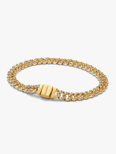Brazalete de Cadena Cubana en Pavé