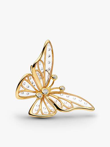 Set Collar con Charm Mariposa en Metales Mixtos