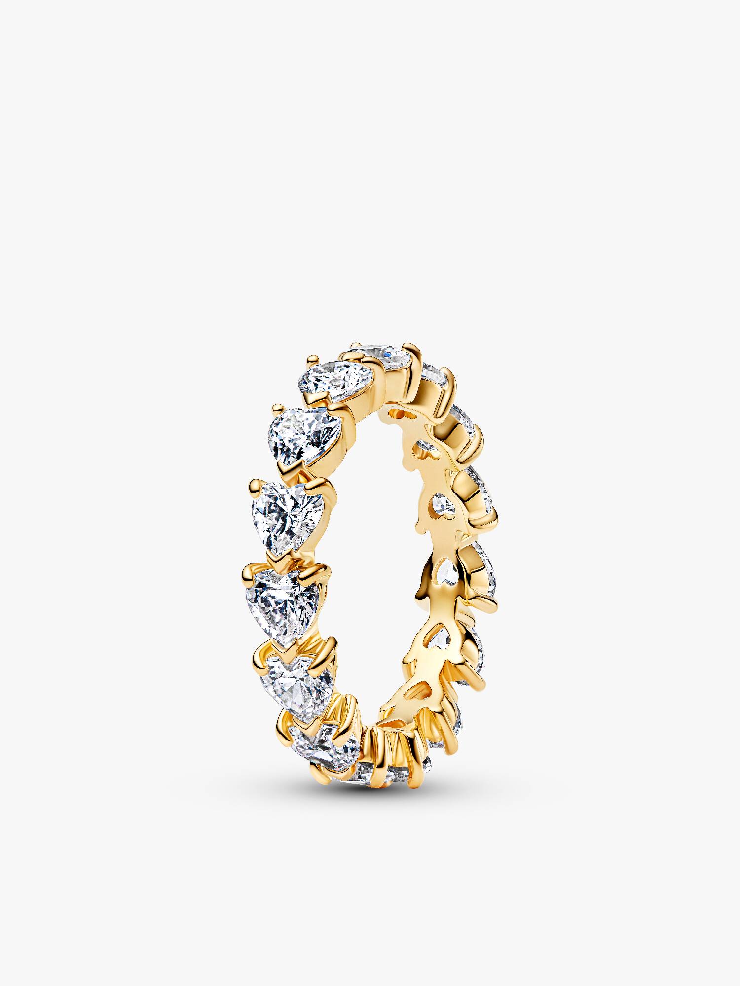 Anillo Banda de corazones transparentes