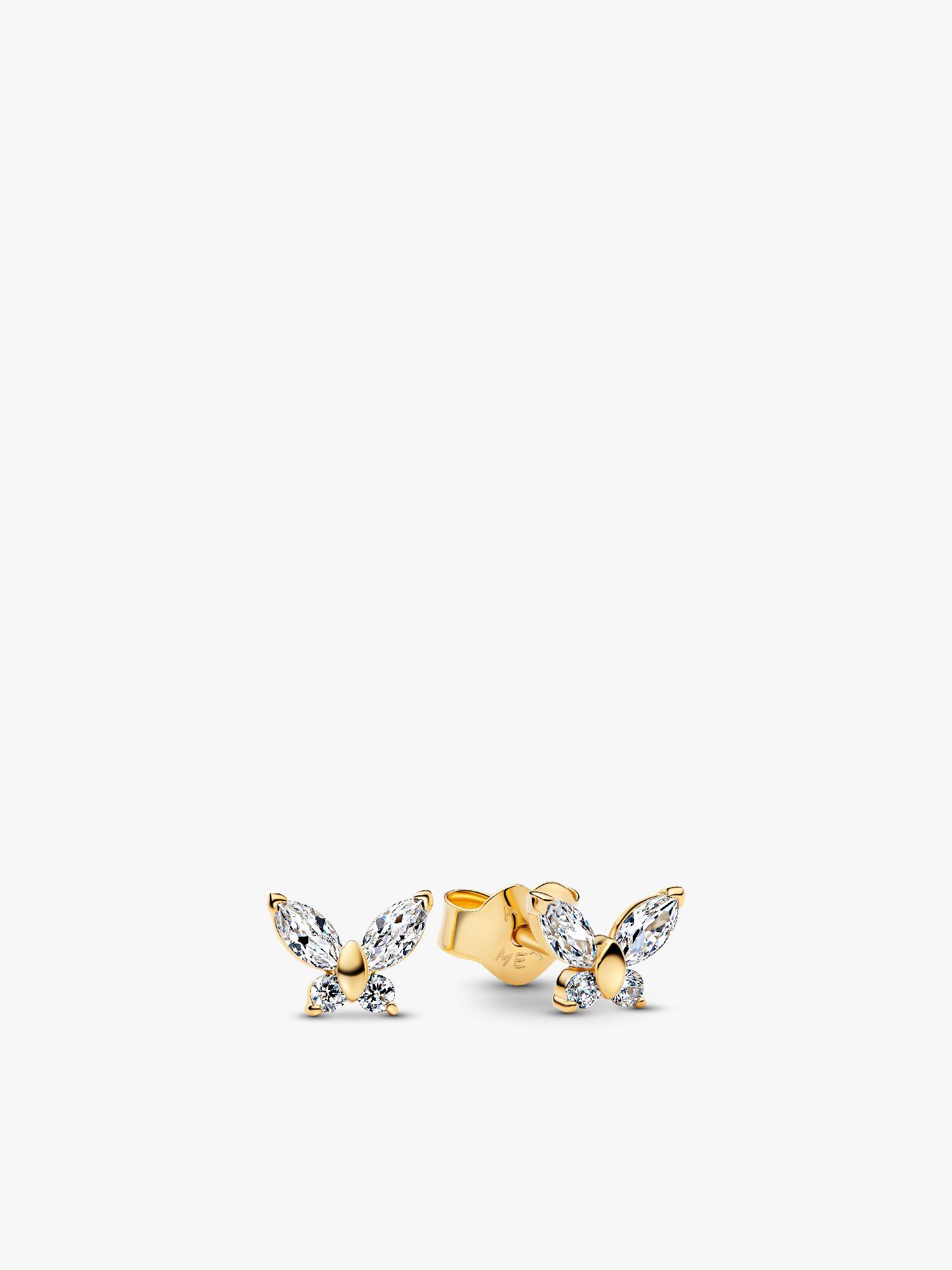 Aretes de botón Mariposa