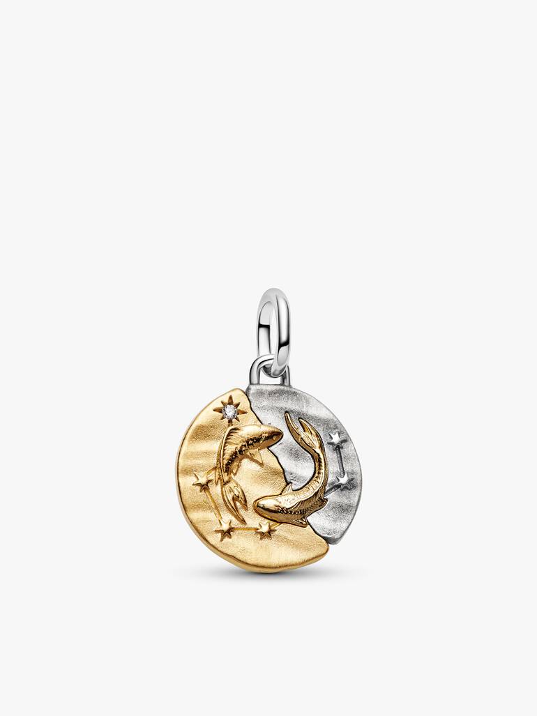 Set de Collar con Charm de Medallón de Piscis