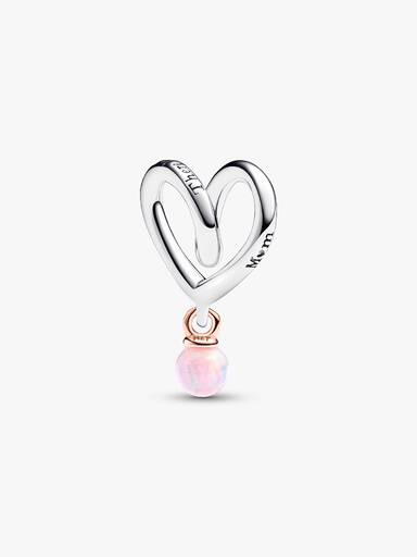 Charm Corazón de Mamá Envuelto en Dos Tonos