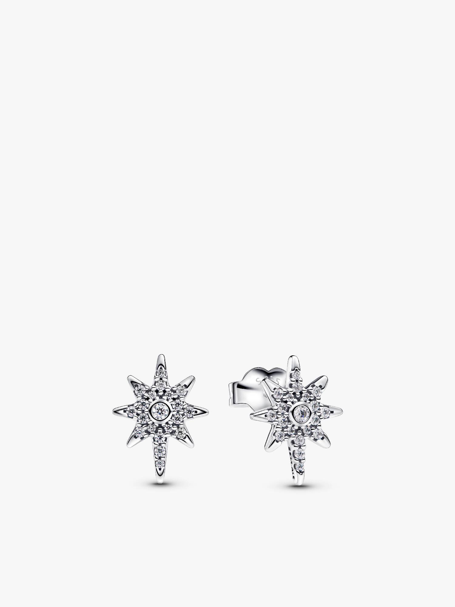 Aretes de botón Estrella Polar Brillante