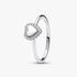 Anillo Halo y Corazón Grabable Plateado Anillo Halo y Corazón Grabable Plateado