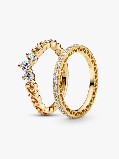 Set de Anillos Tiara Dorada Real